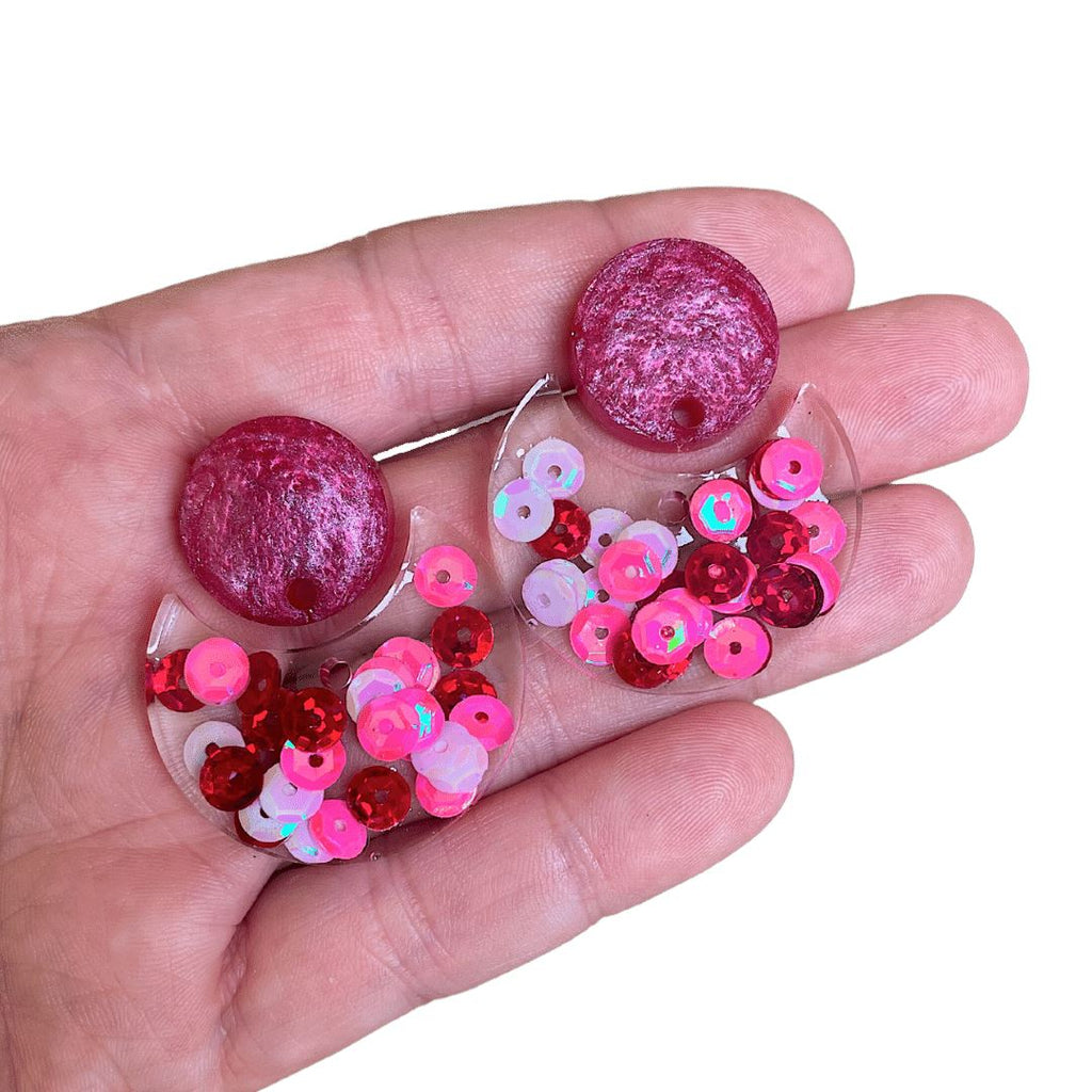 two part colorful resin earrings