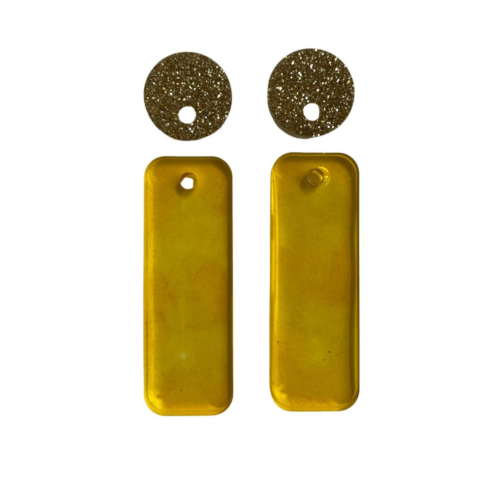 Two part resin dangle earrings